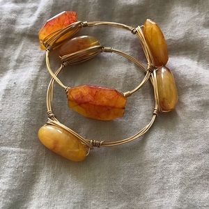 Stone Bracelets- beautiful orange/gold